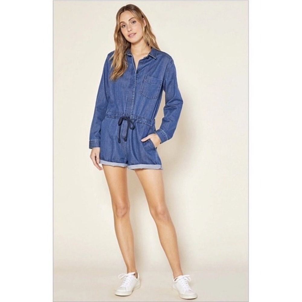 Outerknown Women M 100% Organic Cotton Romper Casual Everyday Denim Quality